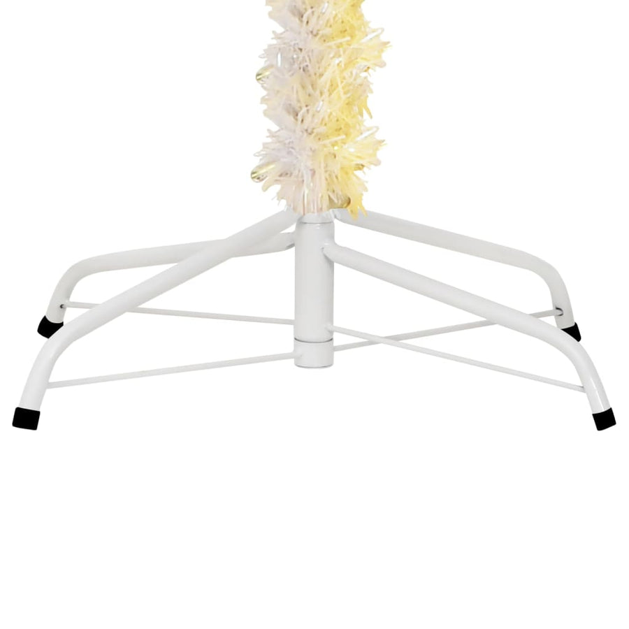 Kunstkerstboom Met Iriserende Uiteinden 240 Cm Pvc Wit 240 x 120 cm