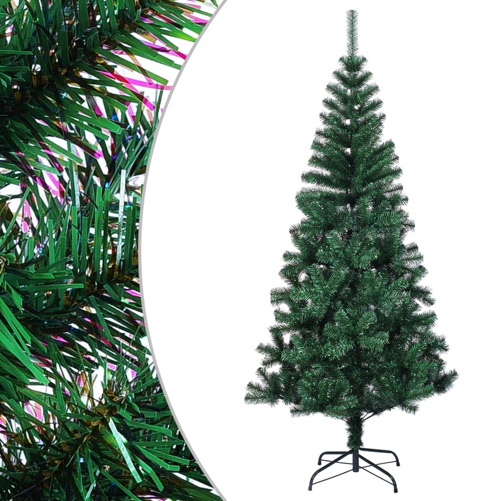 Kunstkerstboom Met Iriserende Uiteinden 120 Cm Pvc Groen 120 x 65 cm