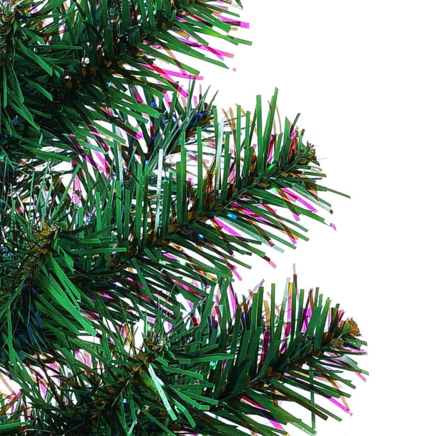 Kunstkerstboom Met Iriserende Uiteinden 120 Cm Pvc Groen 120 x 65 cm