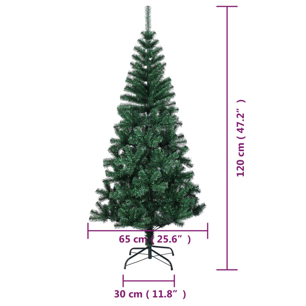Kunstkerstboom Met Iriserende Uiteinden 120 Cm Pvc Groen 120 x 65 cm