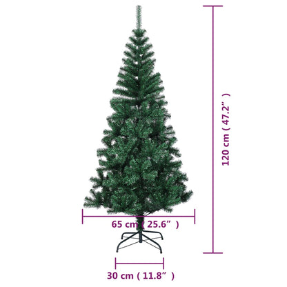 Kunstkerstboom Met Iriserende Uiteinden 120 Cm Pvc Groen 120 x 65 cm