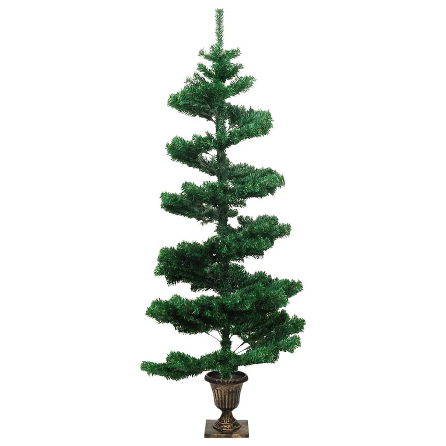 Kunstkerstboom Met Verlichting En Pot 120 Cm Pvc Groen 120 x 65 cm