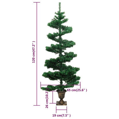 Kunstkerstboom Met Verlichting En Pot 120 Cm Pvc Groen 120 x 65 cm
