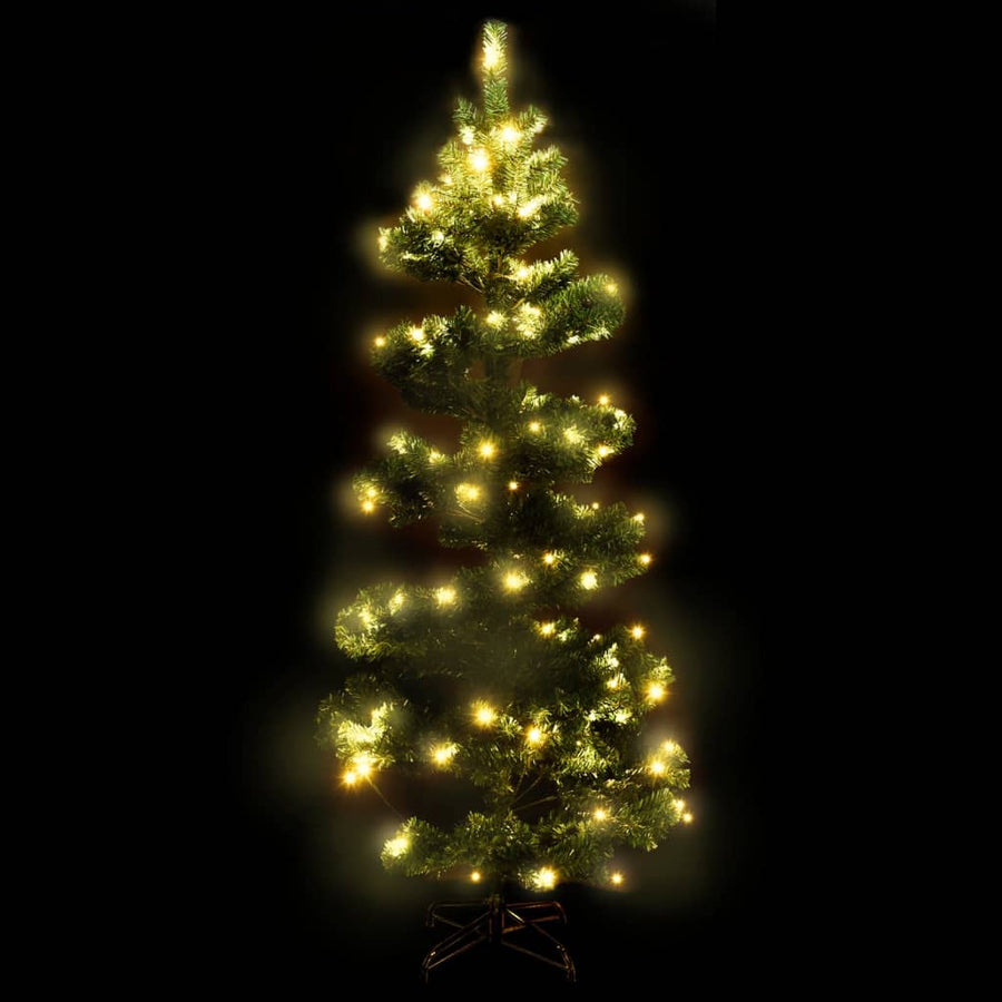 Kunstkerstboom met verlichting en standaard 150 cm PVC groen