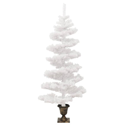 Kunstkerstboom met verlichting en pot 120 cm PVC wit