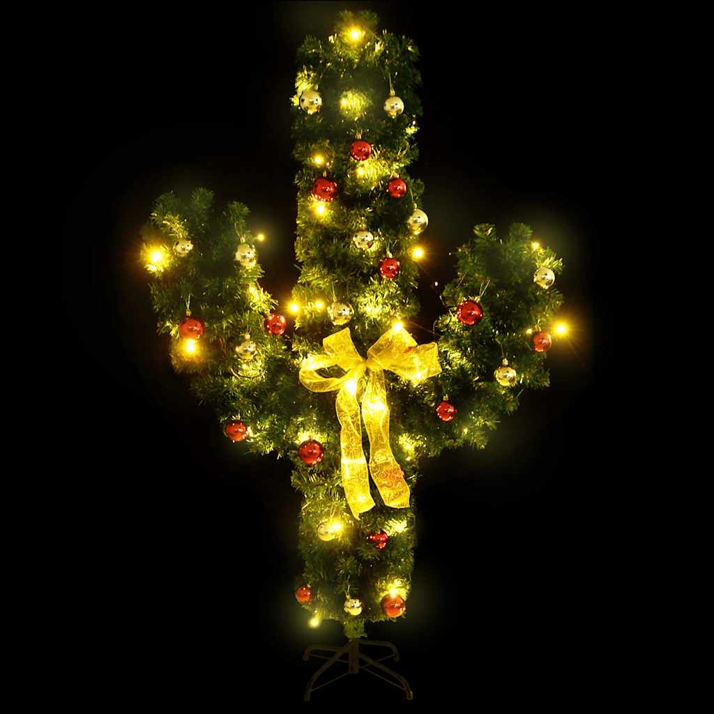Kerstcactus Met Standaard En Led's 210 Cm Pvc Groen