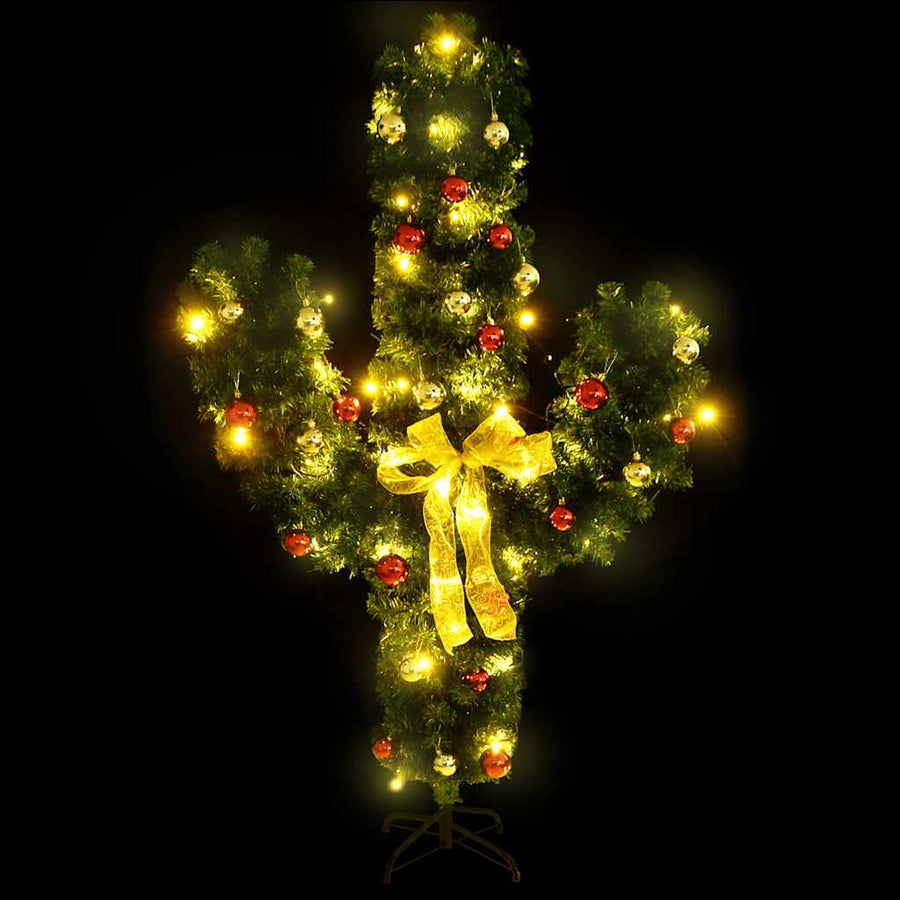 Kerstcactus Met Standaard En Led's 210 Cm Pvc Groen