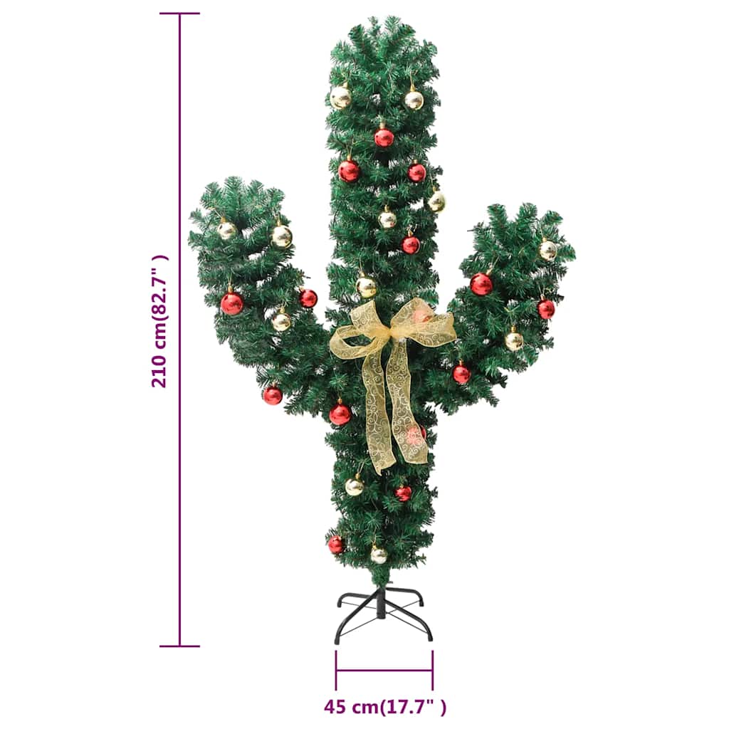 Kerstcactus Met Standaard En Led's 210 Cm Pvc Groen