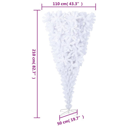 Kunstkerstboom met standaard omgekeerd 210 cm wit