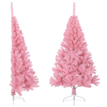 Kunstkerstboom Met Standaard Half 120 Cm Pvc 120 x 68 cm Roze