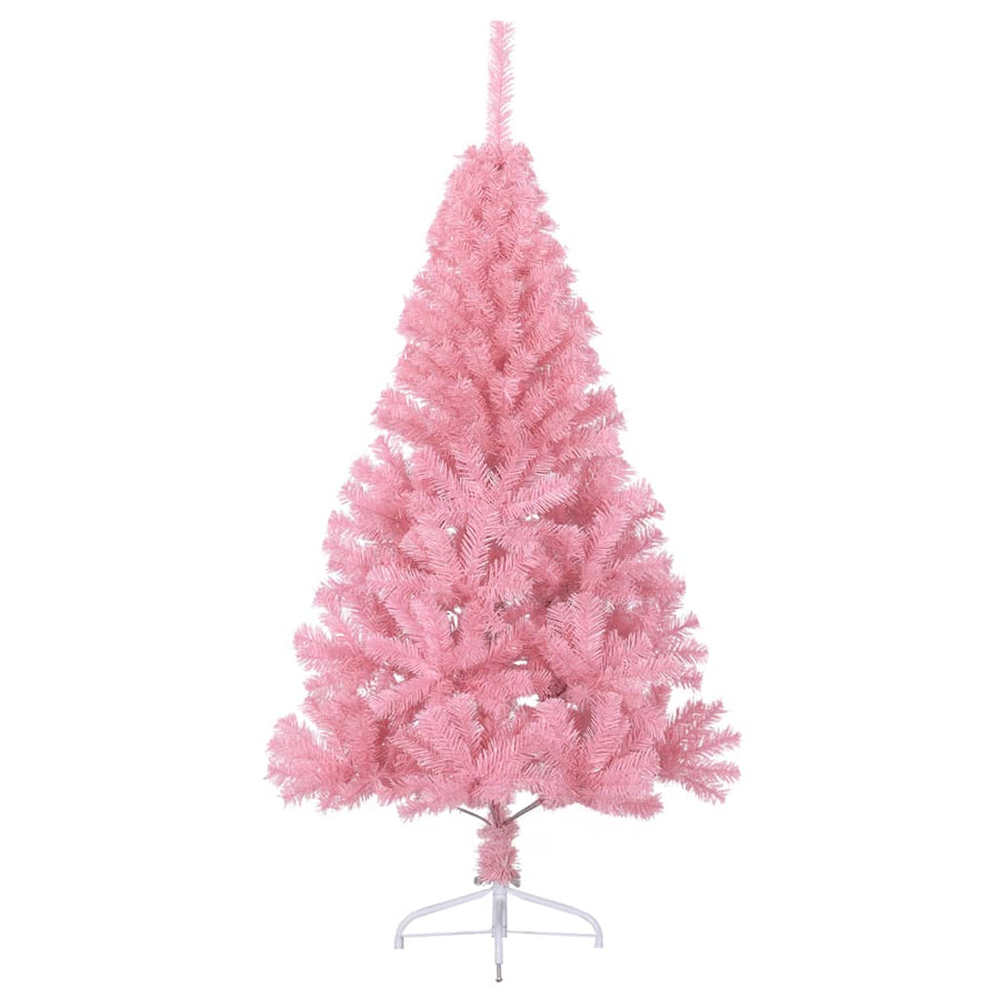 Kunstkerstboom Met Standaard Half 120 Cm Pvc 120 x 68 cm Roze