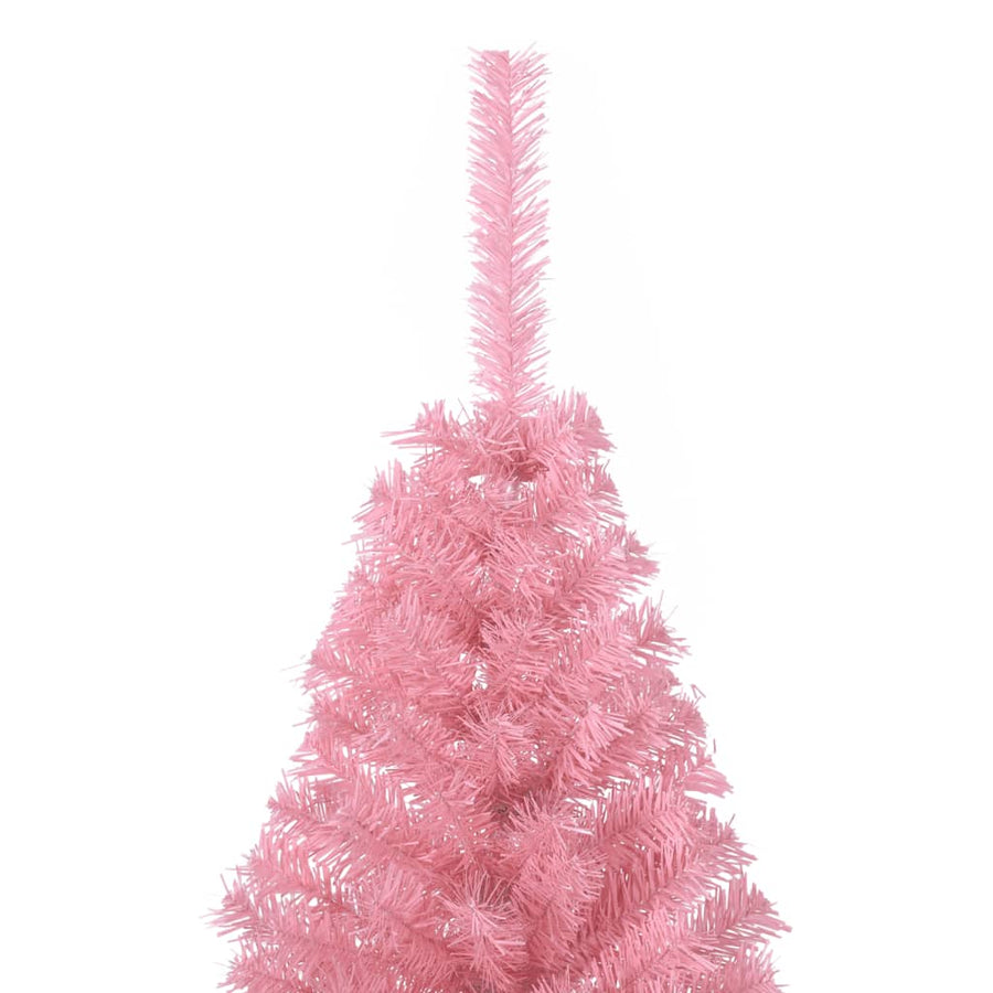Kunstkerstboom Met Standaard Half 120 Cm Pvc 120 x 68 cm Roze