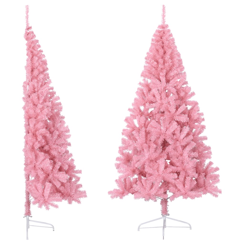 Kunstkerstboom Met Standaard Half 240 Cm Pvc Roze 240 x 125 cm