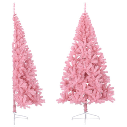 Kunstkerstboom Met Standaard Half 240 Cm Pvc Roze 240 x 125 cm