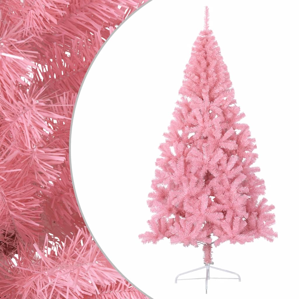 Kunstkerstboom Met Standaard Half 240 Cm Pvc Roze 240 x 125 cm