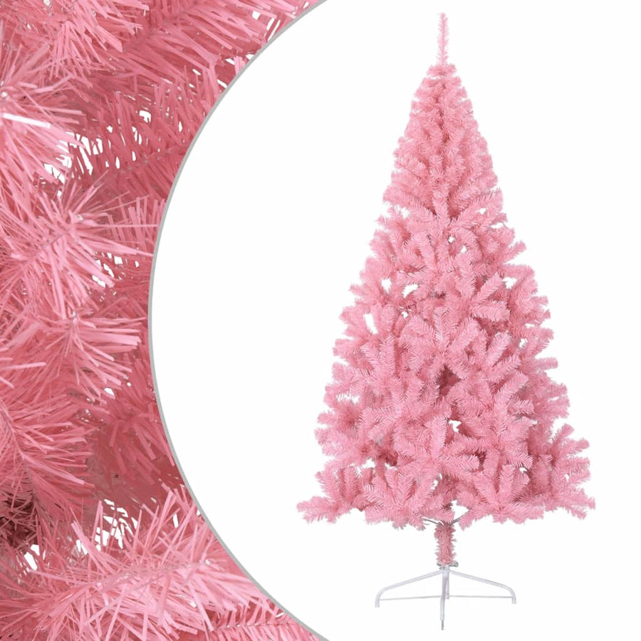 Kunstkerstboom Met Standaard Half 240 Cm Pvc Roze 240 x 125 cm