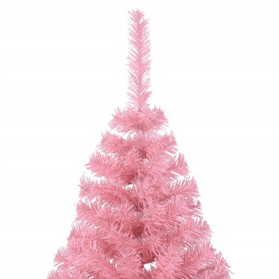 Kunstkerstboom Met Standaard Half 240 Cm Pvc Roze 240 x 125 cm