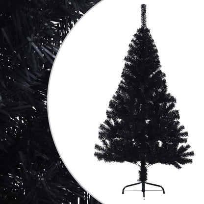 Kunstkerstboom Met Standaard Half 120 Cm Pvc 120 x 68 cm Zwart