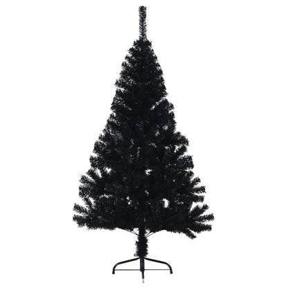 Kunstkerstboom Met Standaard Half 120 Cm Pvc 120 x 68 cm Zwart