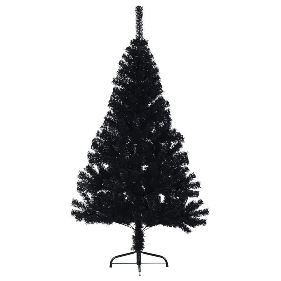 Kunstkerstboom Met Standaard Half 120 Cm Pvc 120 x 68 cm Zwart