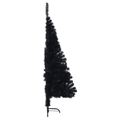 Kunstkerstboom Met Standaard Half 120 Cm Pvc 120 x 68 cm Zwart
