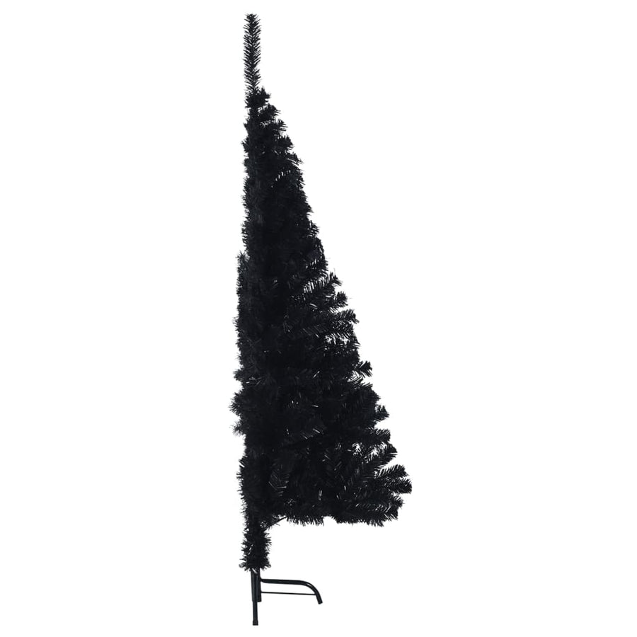 Kunstkerstboom Met Standaard Half 120 Cm Pvc 120 x 68 cm Zwart