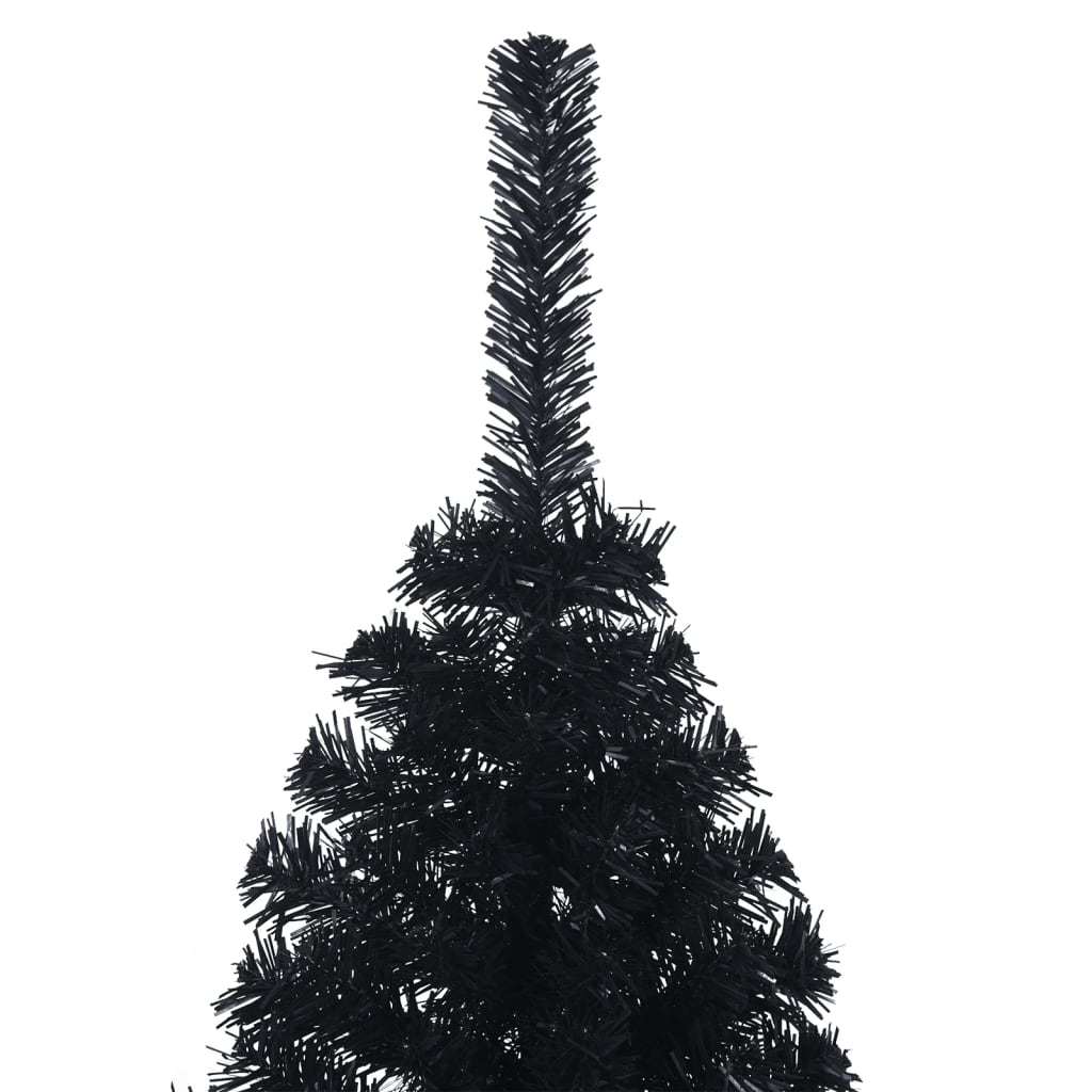 Kunstkerstboom Met Standaard Half 120 Cm Pvc 120 x 68 cm Zwart