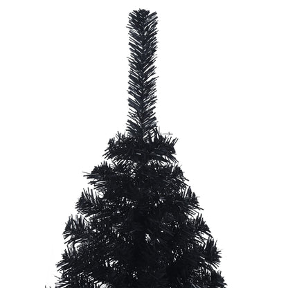 Kunstkerstboom Met Standaard Half 120 Cm Pvc 120 x 68 cm Zwart