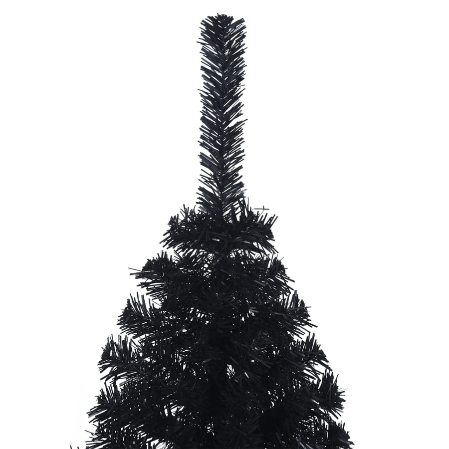 Kunstkerstboom Met Standaard Half 120 Cm Pvc 120 x 68 cm Zwart
