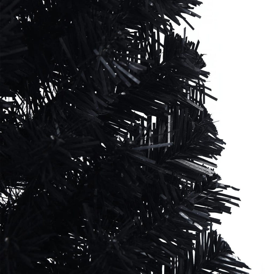 Kunstkerstboom Met Standaard Half 120 Cm Pvc 120 x 68 cm Zwart