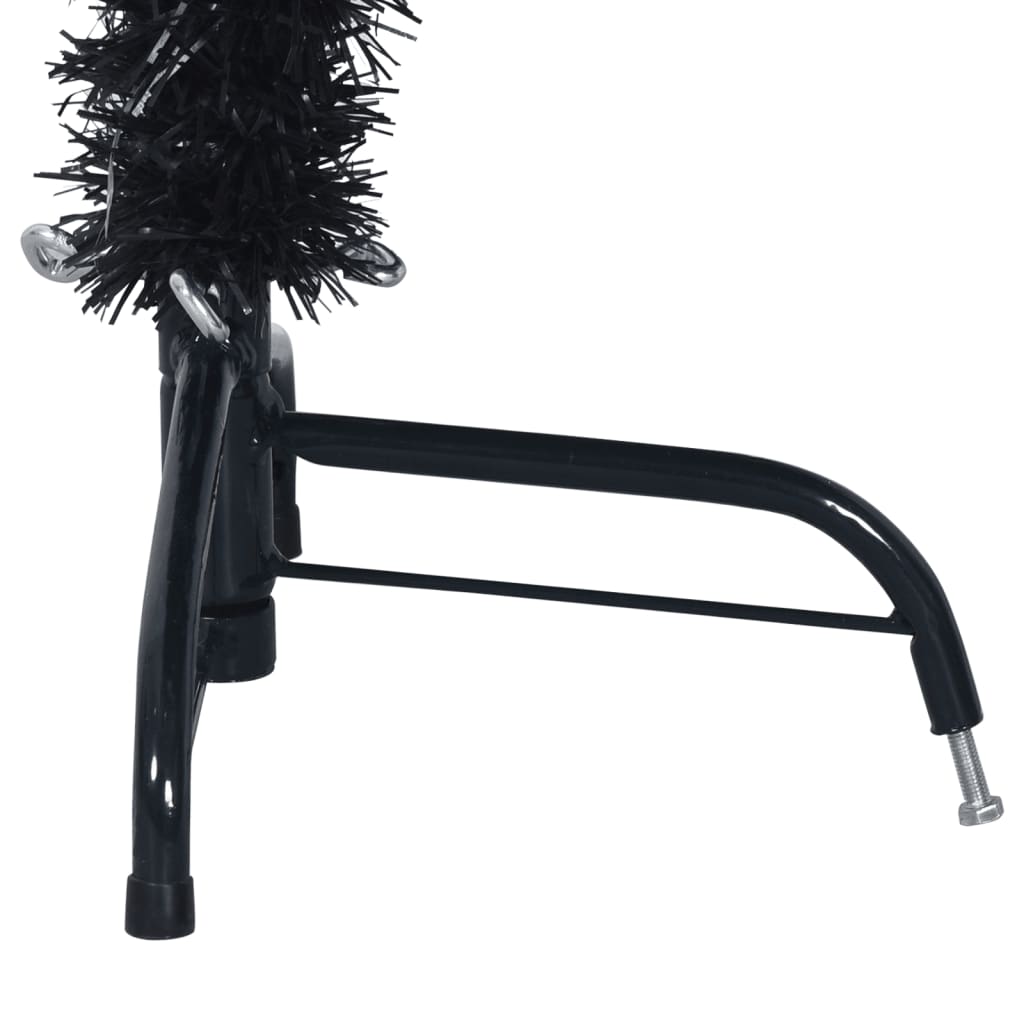 Kunstkerstboom Met Standaard Half 120 Cm Pvc 120 x 68 cm Zwart