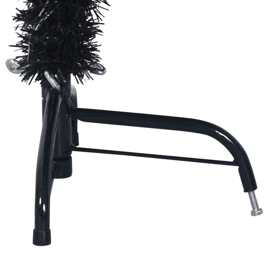 Kunstkerstboom Met Standaard Half 120 Cm Pvc 120 x 68 cm Zwart