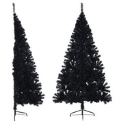Halve kunstkerstboom 180 cm PVC zwart
