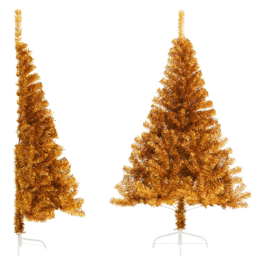 Kunstkerstboom Half Met Standaard 120 Cm Pet Kleurig Goud 120 x 68 cm