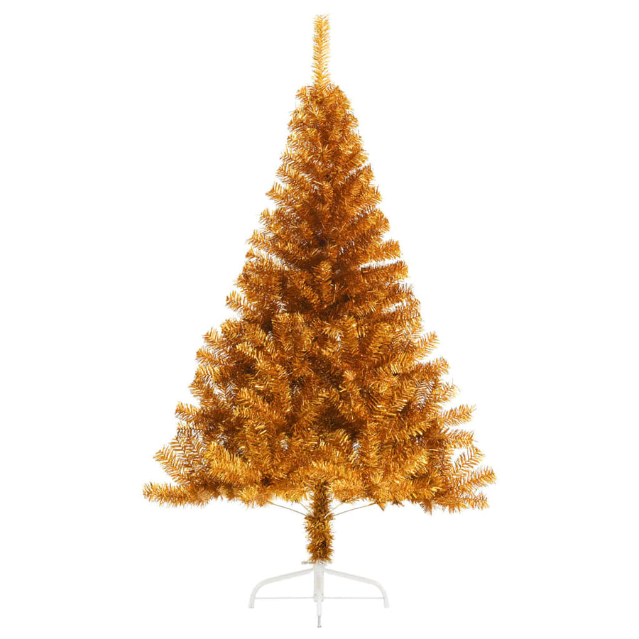 Kunstkerstboom Half Met Standaard 120 Cm Pet Kleurig Goud 120 x 68 cm