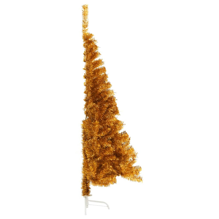 Kunstkerstboom Half Met Standaard 120 Cm Pet Kleurig Goud 120 x 68 cm