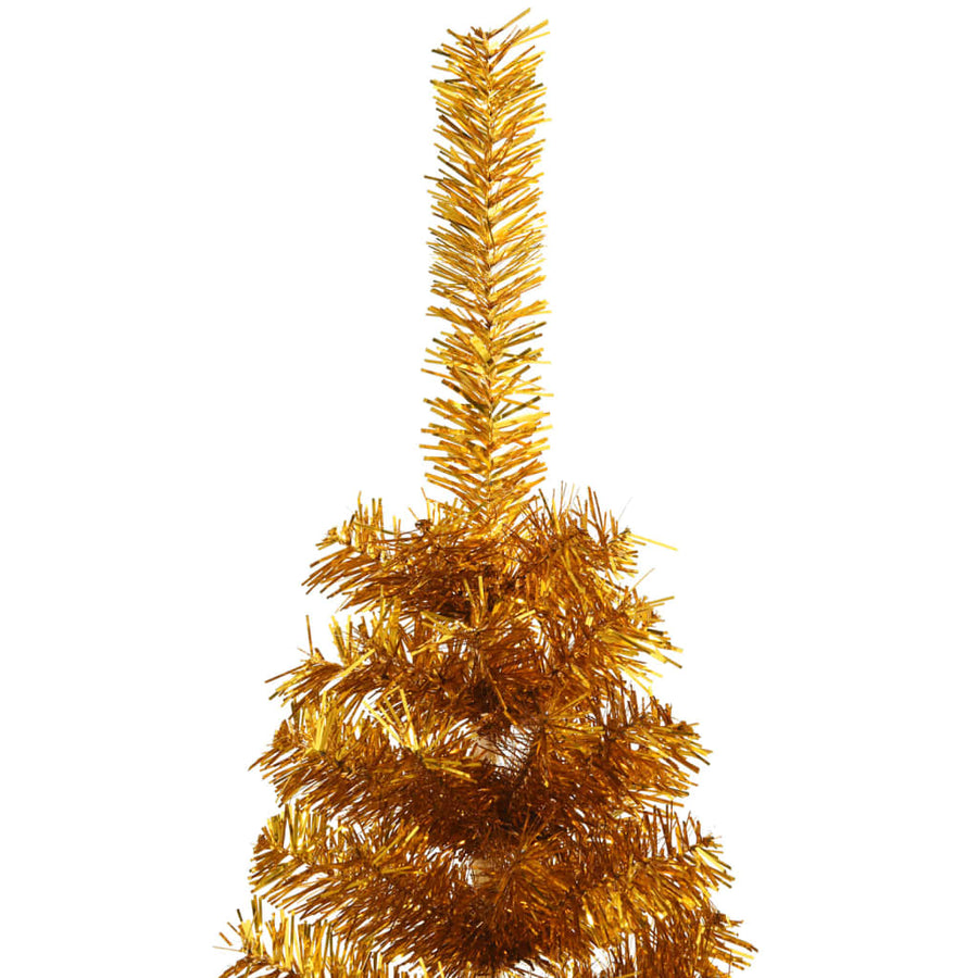 Kunstkerstboom Half Met Standaard 120 Cm Pet Kleurig Goud 120 x 68 cm