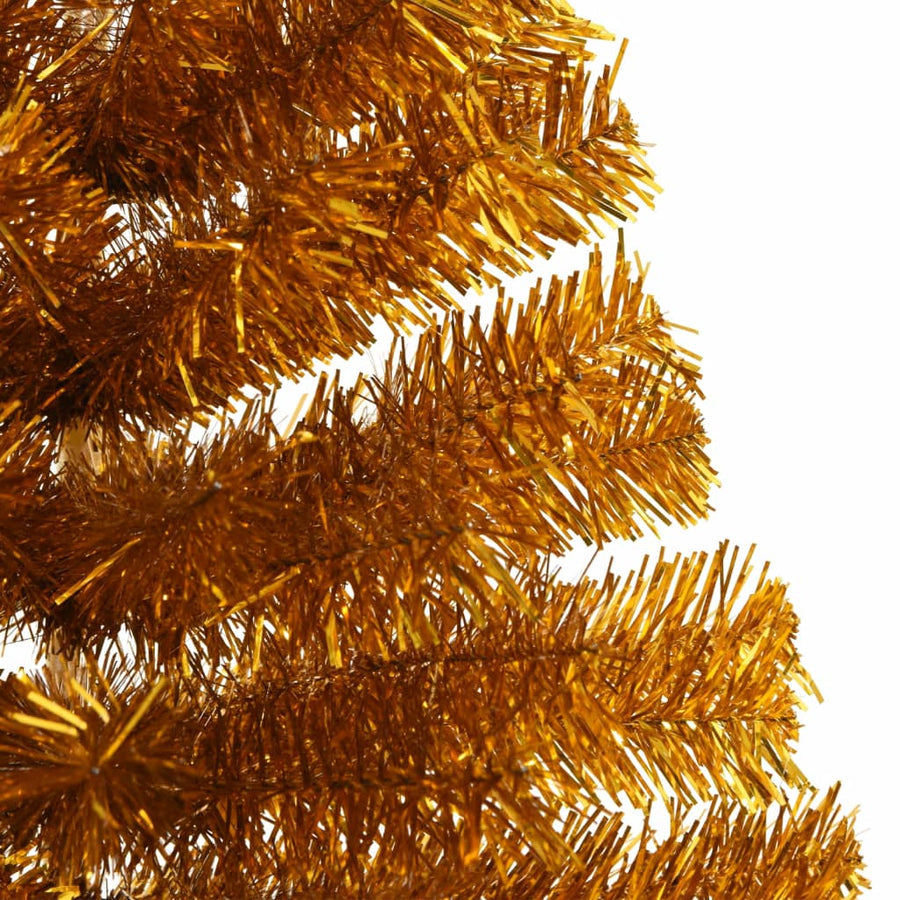 Kunstkerstboom Half Met Standaard 120 Cm Pet Kleurig Goud 120 x 68 cm
