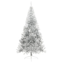 Kunstkerstboom half met standaard 240 cm PET zilverkleurig