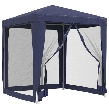 Partytent Met 4 Mesh Zijwanden 2X2 M Hdpe Blauw 2 x 2 m