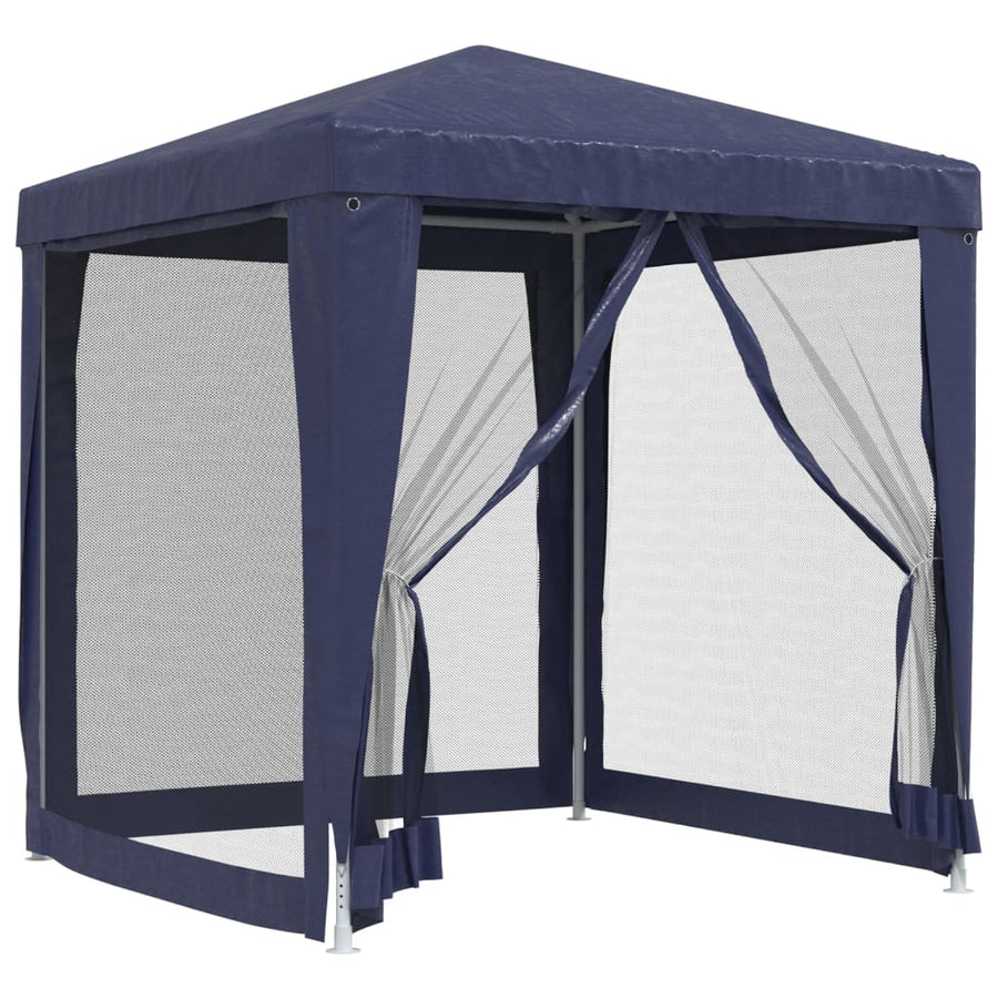 Partytent Met 4 Mesh Zijwanden 2X2 M Hdpe Blauw 2 x 2 m