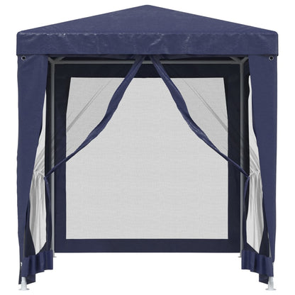 Partytent Met 4 Mesh Zijwanden 2X2 M Hdpe Blauw 2 x 2 m