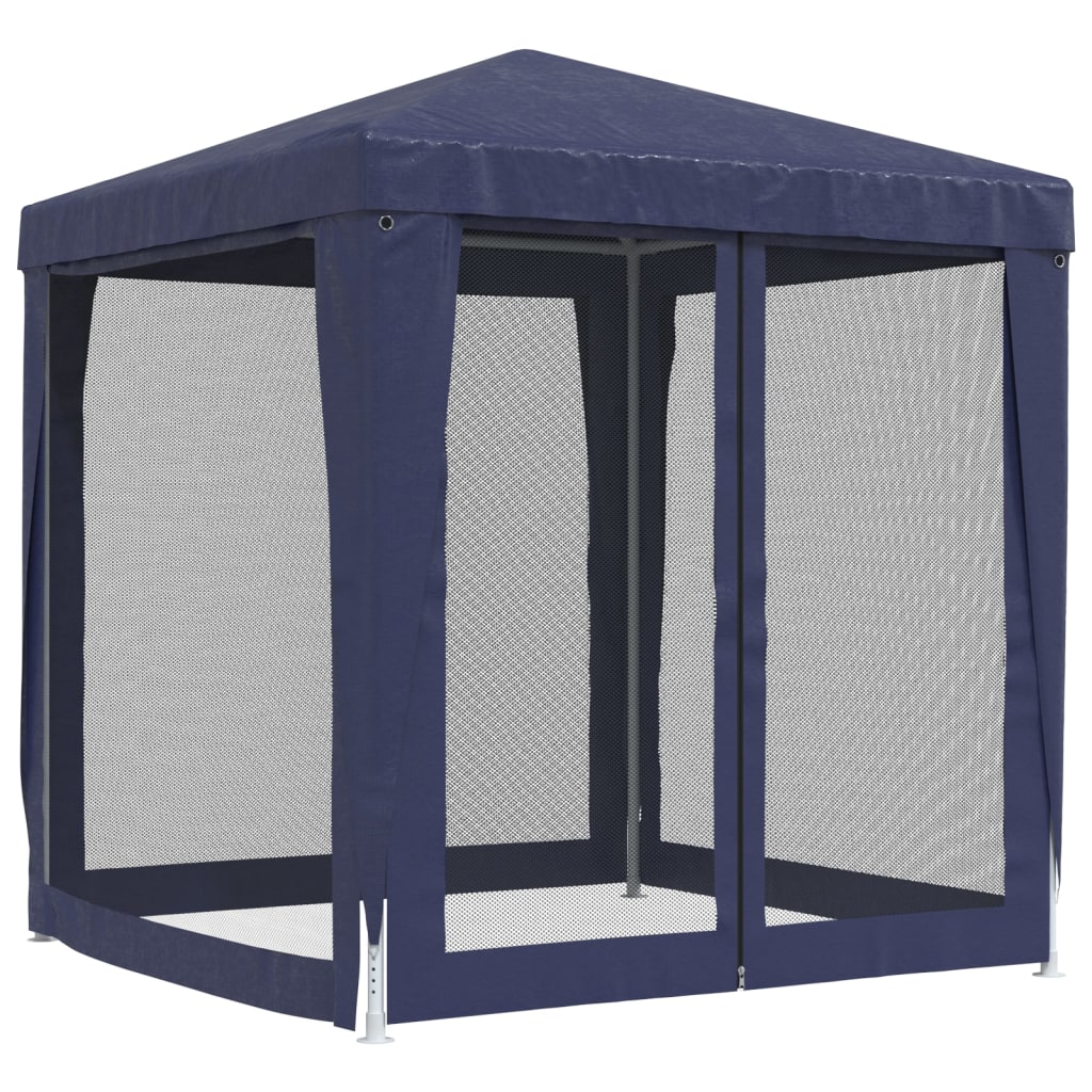 Partytent Met 4 Mesh Zijwanden 2X2 M Hdpe Blauw 2 x 2 m
