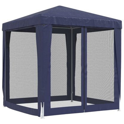 Partytent Met 4 Mesh Zijwanden 2X2 M Hdpe Blauw 2 x 2 m