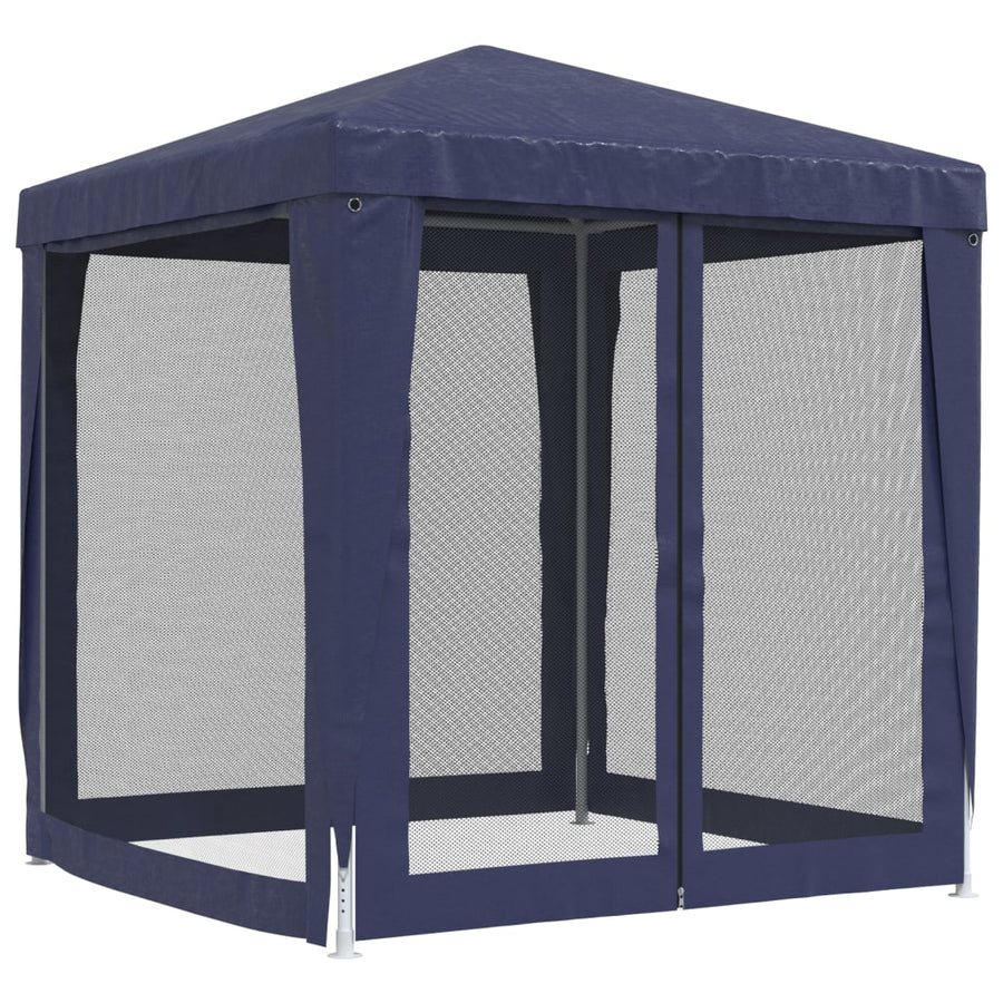 Partytent Met 4 Mesh Zijwanden 2X2 M Hdpe Blauw 2 x 2 m