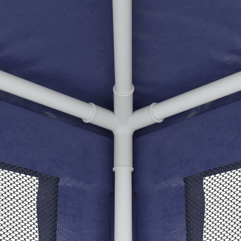 Partytent Met 4 Mesh Zijwanden 2X2 M Hdpe Blauw 2 x 2 m