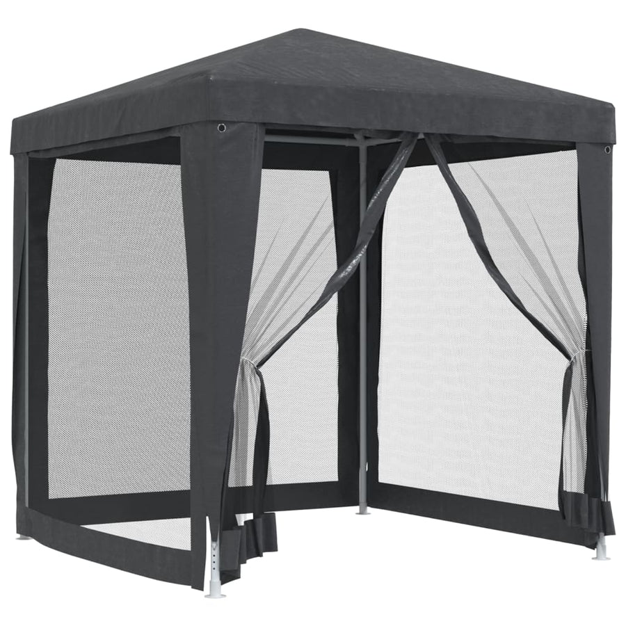 Partytent Met 4 Mesh Zijwanden 2X2 M Hdpe Antracietkleurig 2 x 2 m