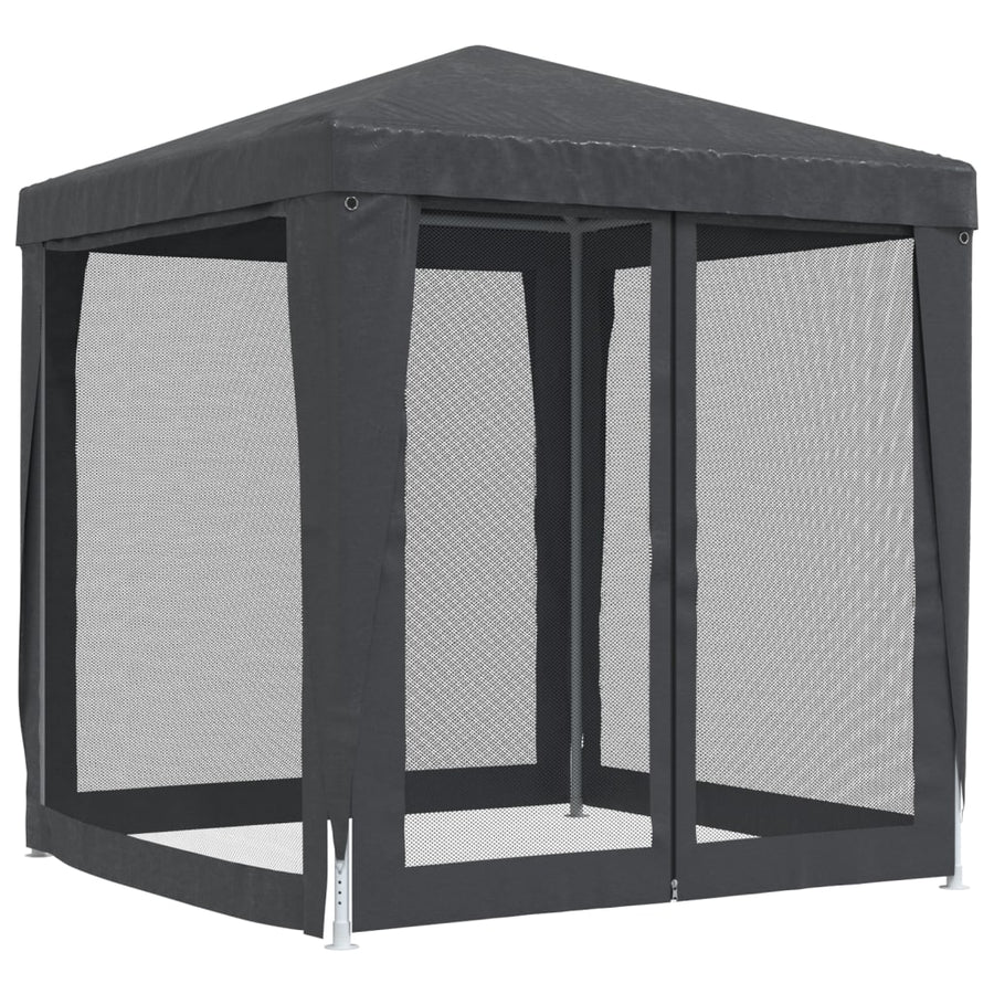 Partytent Met 4 Mesh Zijwanden 2X2 M Hdpe Antracietkleurig 2 x 2 m