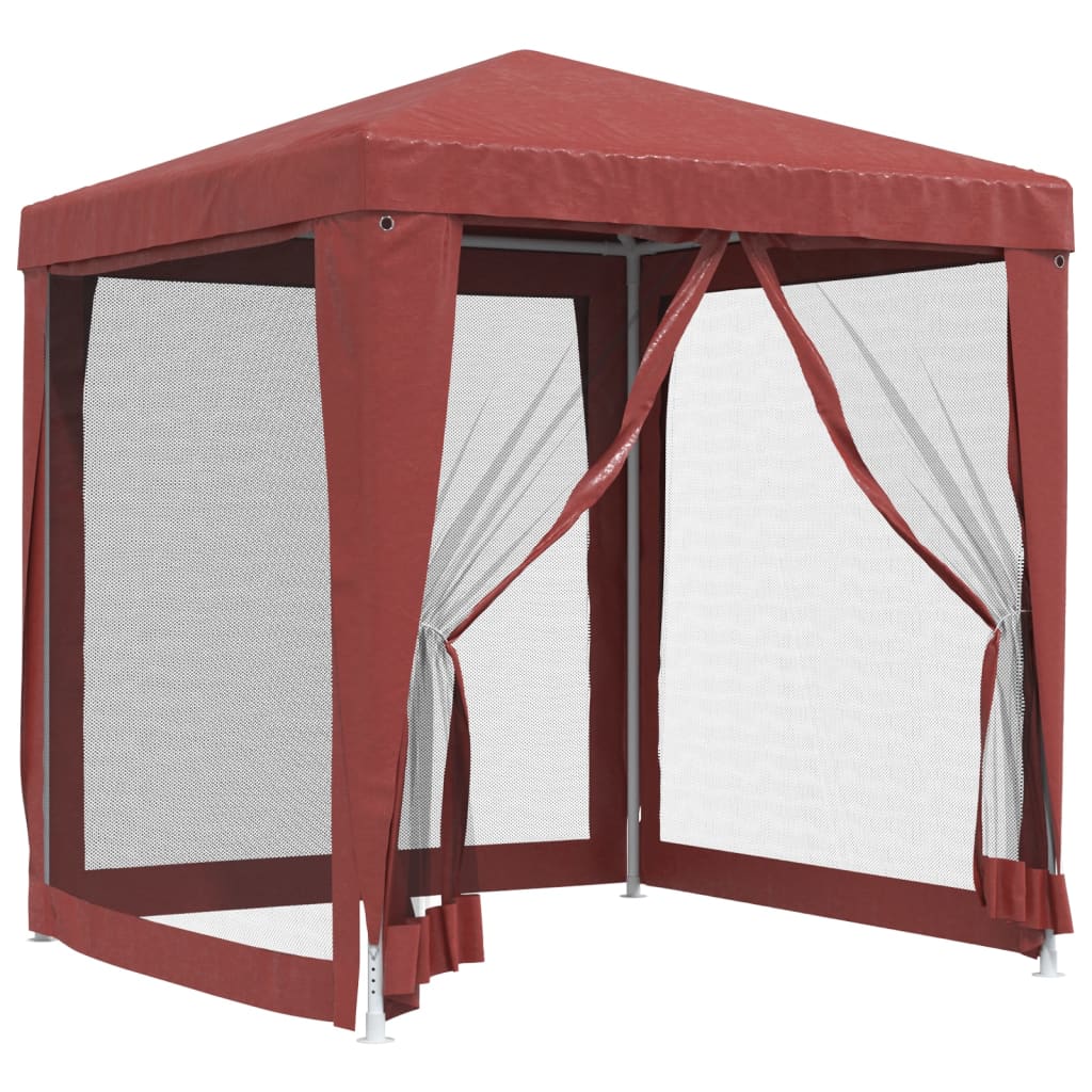 Partytent Met 4 Mesh Zijwanden 2X2 M Hdpe Rood 2 x 2 m