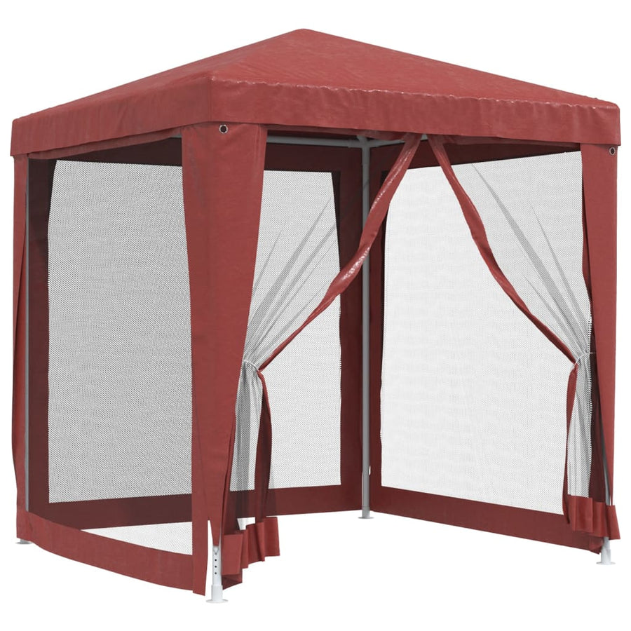 Partytent Met 4 Mesh Zijwanden 2X2 M Hdpe Rood 2 x 2 m